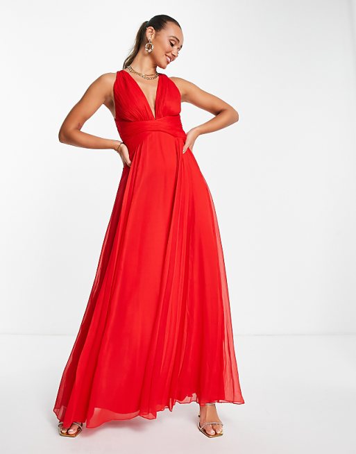 Long Red Spring Dress