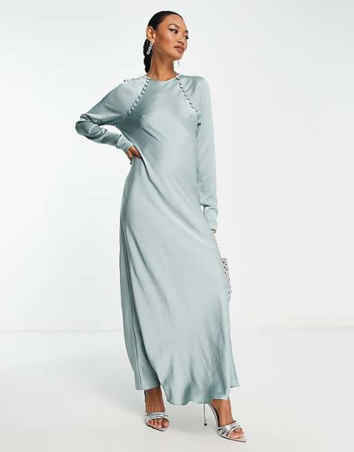 Long Ice Blue Spring Dress